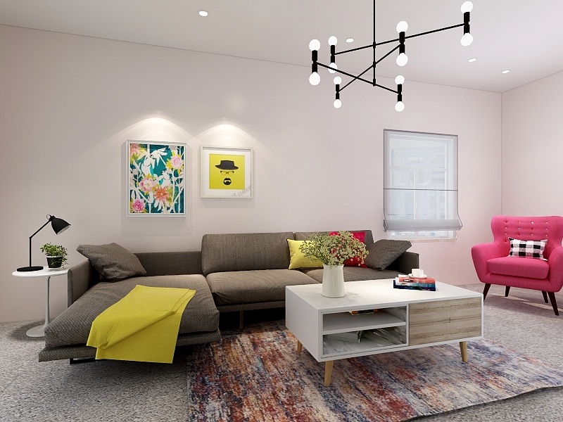 Colourful living room design